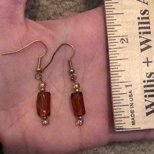 Golden Glass Bead Earrings
